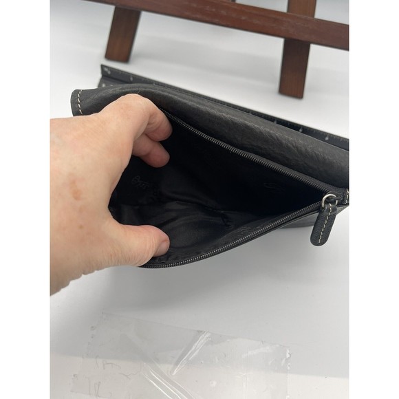 Fossil Popstitch Soft Black Leather Trifold Wallet & Checkbook Cover 7x3 - Picture 7 of 8